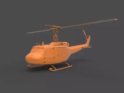 UH-1H orange helicopter 3D print model