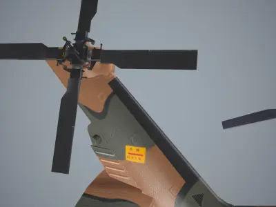  UH-60JA Black Hawk Japan Basic Animation Low-poly 3D model