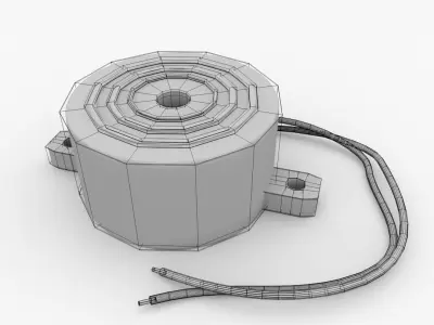 Buzzer speaker with wires 3D model