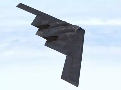 Fighter Jet Flying In Sky Plane V05 Low Poly 3D Model Low-poly 3D model