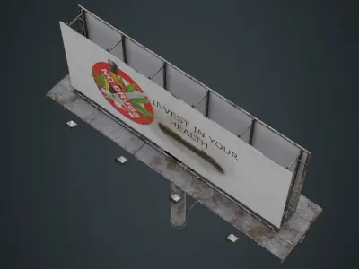 Billboard 1B Low-poly 3D model