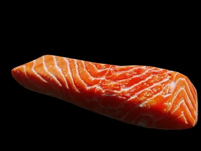 Salmon Fillet Low-poly 3D model