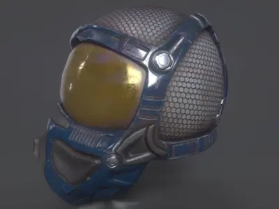 Sci-Fi Space Helmet Free low-poly 3D model