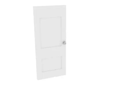White Door Low-poly 3D model