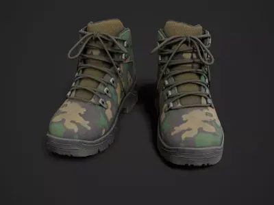 Tactical Boots Low-poly 3D model 3