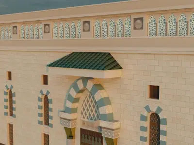 Mosque Block 3 Low-poly 3D model