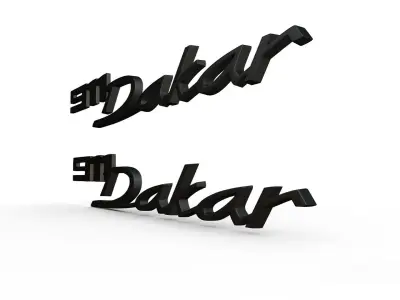 911 dakar emblem nameplate 3D model