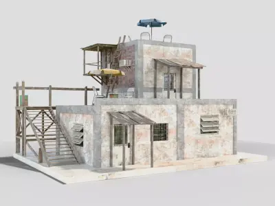 Slum Favela Low-poly 3D model