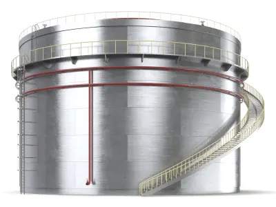 Cylindrical Oil Tank 3D model purchase