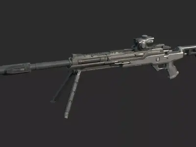 Futuristic Sci-Fi Style Sniper Rifle 3D model