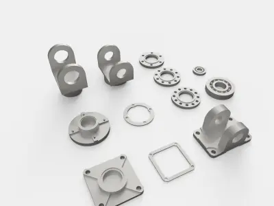 Mechanical Kitbash Low-poly 3D model