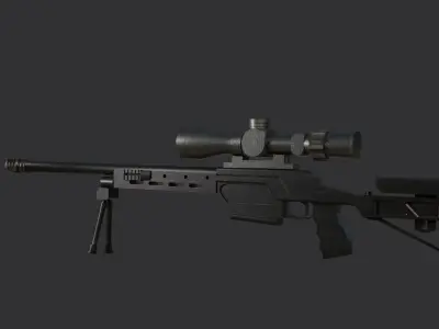 Sniper Riffle Satevari MSWP Free low-poly 3D model