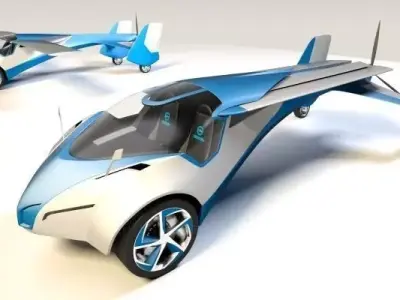 Aeromobil futuristic flying car 3D model