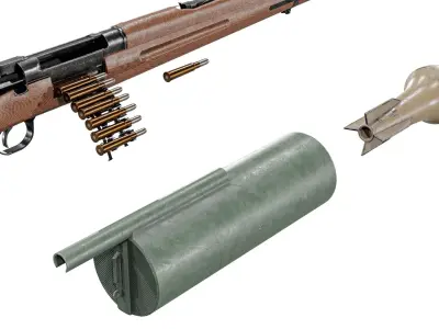  M1894 krag jorgsenson Rifle With Grenade Launcher Low-poly 3D model