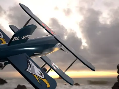 Racing aircraft Low-poly 3D model