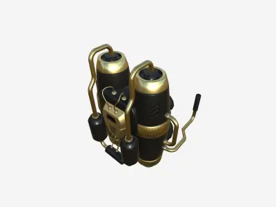 Jetpack A02 Golden Black - SciFi Character Design Low-poly 3D model