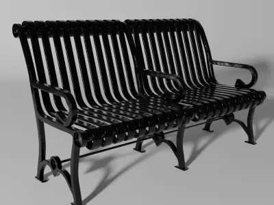 Black Bench Free 3D model