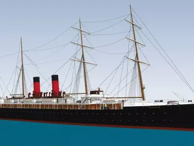 SS La Bourgogne Low-poly 3D model