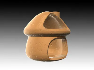 Aquarium-Ornaments Mushroom House 3D print model