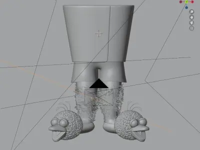 Short and Slippers of big bird 3D model