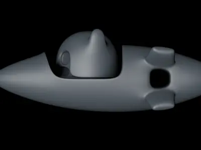 Rocket 2 Cartoon Keychain 3D print model