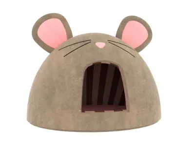 Mouse Meow Hut Cat Hut Cat Tent Brown 3D model