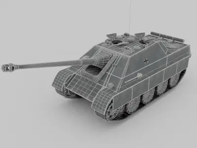 Jagdpanzer V Jagdpanther Tank Destroyer Low-poly 3D model