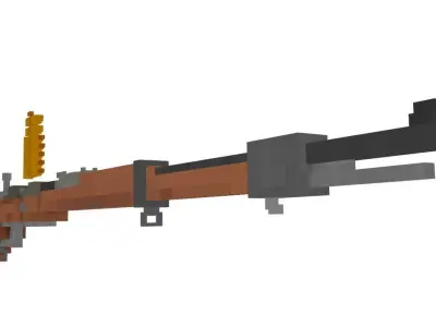 Gewehr 98 Minecraft gun Free low-poly 3D model