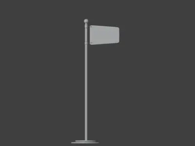 Flag Pole - Low Poly Game Ready Prop Low-poly 3D model