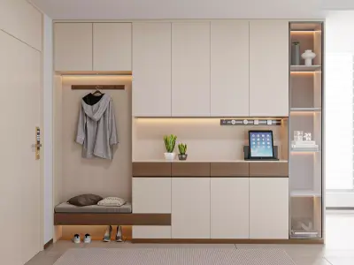 Sideboard wardrobe cabinet Low-poly 3D model