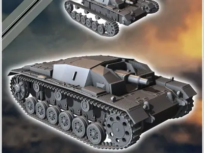 Sturmgeschutz StuG III Ausf A SdKfz 142-1 - miniatures tabletop 3D print model