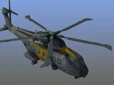 AW101 Merlin Rescue LD1 Low-poly 3D model
