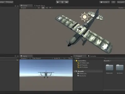 Biplane Avia B-534 with interiors Low-poly 3D model