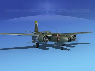Douglas A-26B Invader V01 3D model