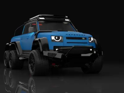 land rover defender 6x6 Free low-poly 3D model