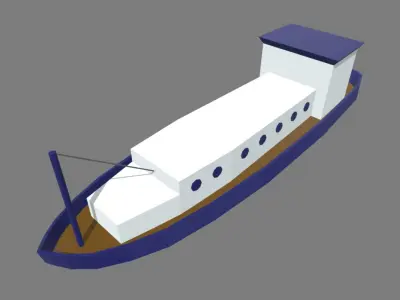 Low Poly Boat 04 Low-poly 3D model