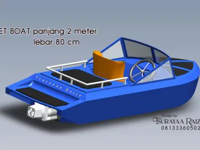 Jet Boat 2 meter and Water jet 100 mm 3D print model