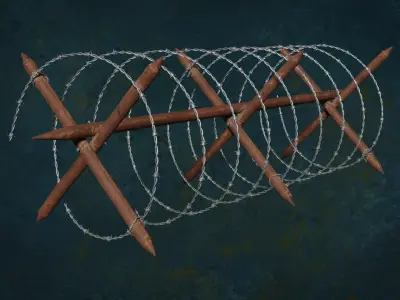 Military WireBarricade Pua Series Metal Fortress Obstacle- N1P 3D model