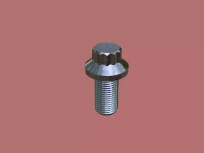 Steel Stained M5 12 Point Bolt 4K PBR 3D model