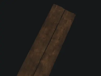 Medieval Old Wooden Bench Low-poly 3D model