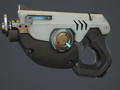 Tracer Gun From Overwatch Low-poly 3D model