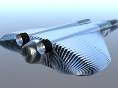 Spaceship Airplane Concept 3D 3D model