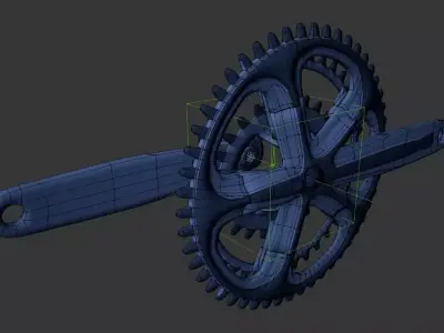 Mountain Bike Crank Set 3D model