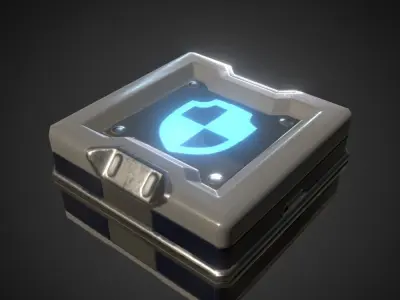 Game-Ready Armor-Kit metal box with light Low-poly 3D model