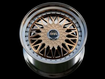 BBS RS Gold - Diamond Cut - Rim 3D model