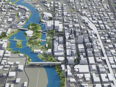 Spokane Low-poly 3D model