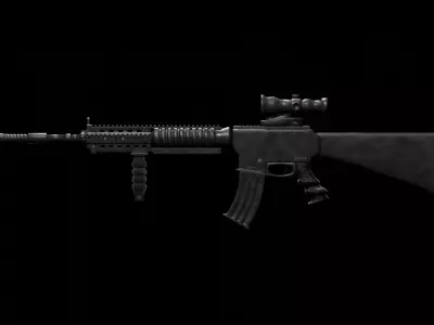 M416 3D Model ak - rifle Free low-poly 3D model