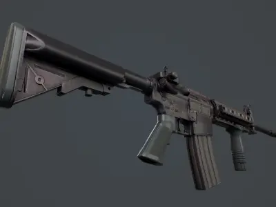 M4 carbine Low-poly 3D model