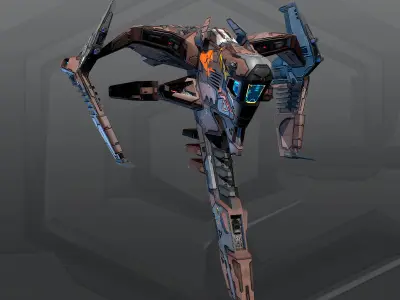 SF KARAK Fighter R2 Low-poly 3D model