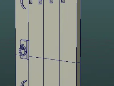 Wooden Ancient Door Low-poly 3D model